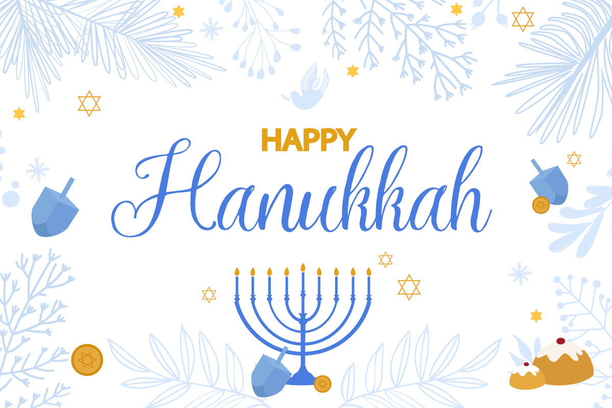 540×360-happyFather1 Happy Hanukkah digital card with blue leaves framing the text